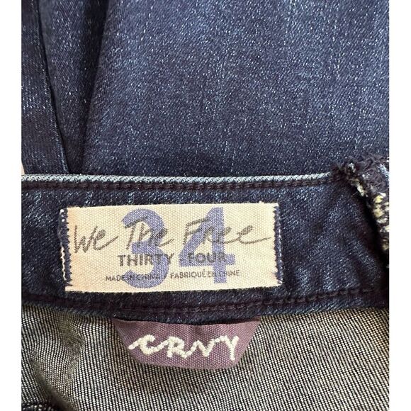 We The Free Flare Curvy Jeans Womens 34 Blue Mid-Rise Lace-Back Cotton Stretch - Picture 7 of 9